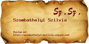 Szombathelyi Szilvia névjegykártya
